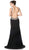 Cinderella Divine - Beaded V-neck Sheath Dress With Slit