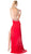 Beaded V-neck Sheath Dress With Slit