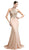 Cinderella Divine - Sleeveless Beaded Halter Neck Sheath Dress in Neutral