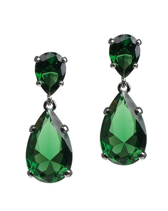 CZ By Kenneth Jay Lane - Statement Emerald Pear Drop Earrings In Green