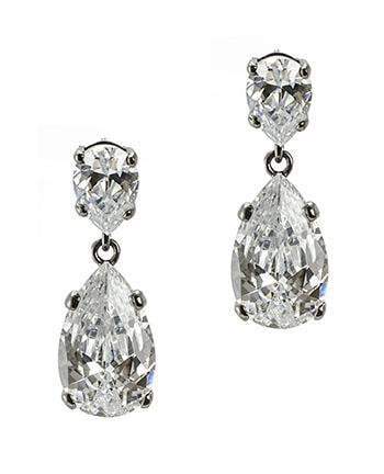 CZ By Kenneth Jay Lane - Statement Pear Drop Earrings In Silver