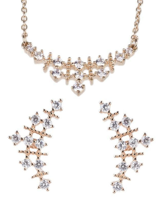 CZ By Kenneth Jay Lane - Mesh CZ Matching Set in Gold