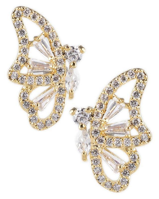 CZ by Kenneth Jay Lane - Butterfly Earrings in Gold