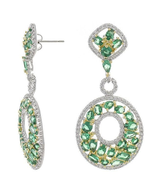 CZ by Kenneth Jay Lane - Multi Shape Emerald Earrings in Green