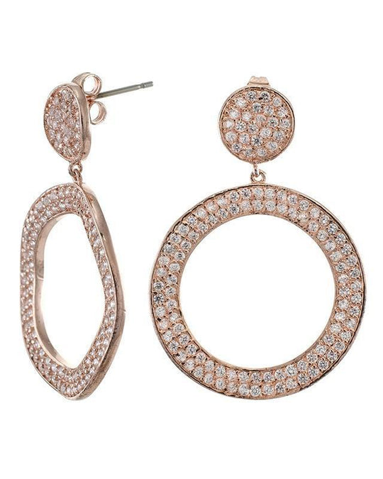 CZ by Kenneth Jay Lane - Open Circle Drop Earrings in Gold