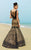 MNM Couture - KH012 Lace Embellished Mermaid Evening Gown in Black and Gold