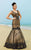 MNM Couture - KH012 Lace Embellished Mermaid Evening Gown in Black and Gold