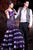 MNM Couture - KH060 Strapless Pleated Floral Layered Mermaid Gown in Purple and Silver