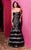 MNM Couture - KH060 Strapless Pleated Floral Layered Mermaid Gown in Silver