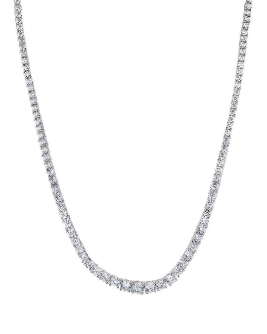 CZ By Kenneth Jay Lane - Graduated Round Necklace In Silver