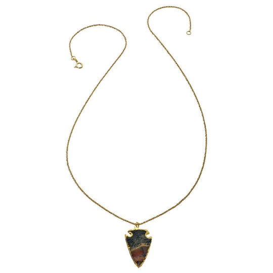 Heather Hawkins - Kiss Necklace - Jasper Agate Arrowhead