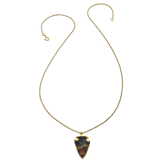 Kiss Necklace - Jasper Agate Arrowhead