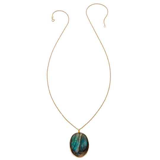 Kiss Necklace - Oval Labradorite