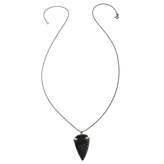 Kiss Necklace - Obsidian Arrowhead