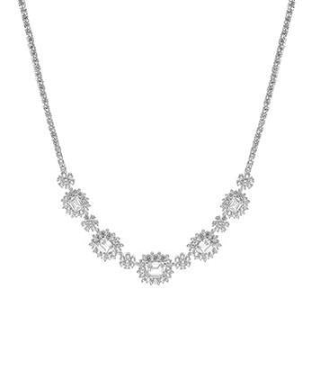 CZ by Kenneth Jay Lane - Vintage Bib Necklace in Silver