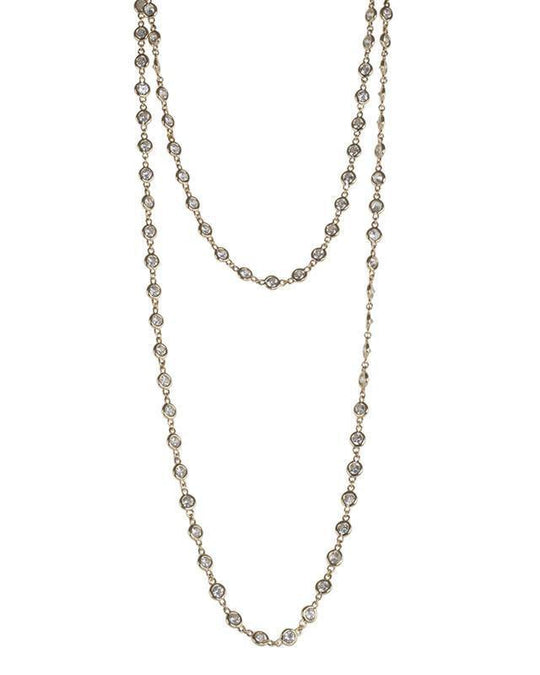 CZ by Kenneth Jay Lane - Double Drop Diamond by the Inch in Gold