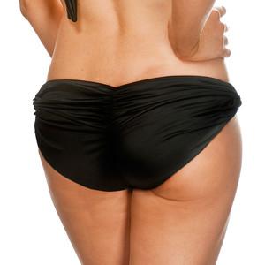 Knotty Nicolita Hipsters Swimwear Bottom with Ruched Backside - BLACK