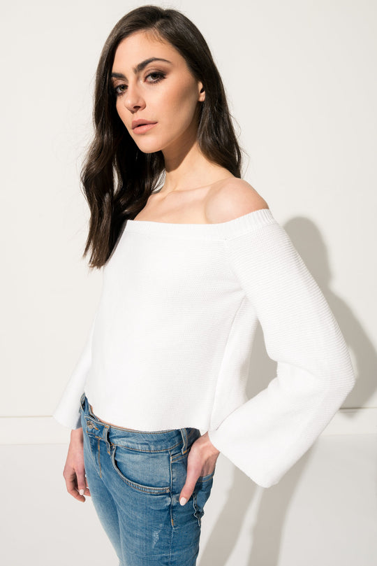 KOEMI White Knit Sweater | KOEMI Pull en tricot blanc