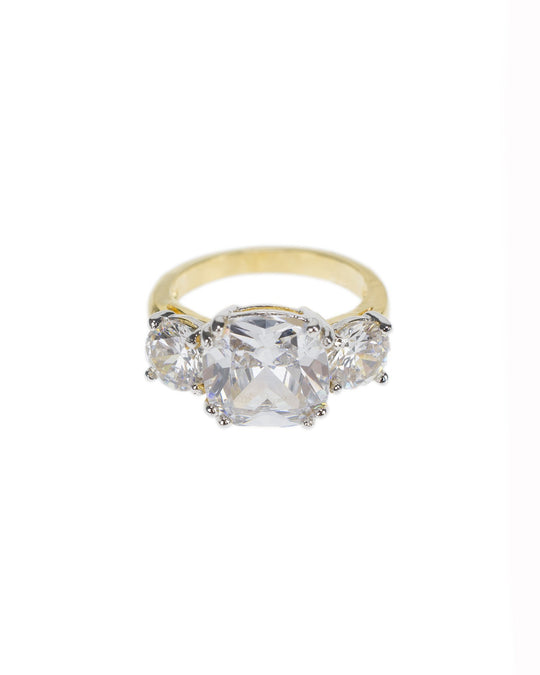 CZ by Kenneth Jay Lane - Cushion Royal Engagement Ring in Gold