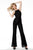 Jovani - 66794 Halter Beaded Jumpsuit In Black