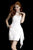 Janique - KY7007 Beaded Swathe Sash Dress In White