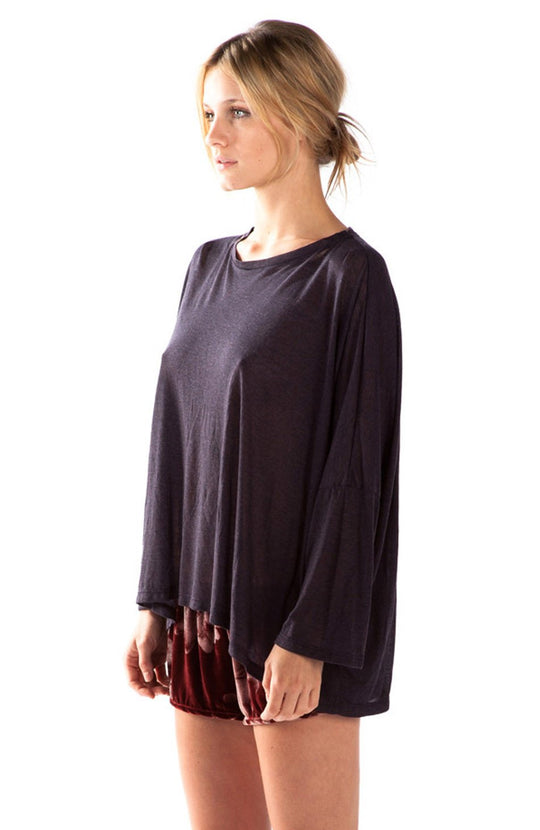 Krystle Poncho Blouse One size / Eggplant