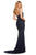Sherri Hill - 53037 Bead Embellished V-Neck Long Dress In Blue