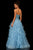 Sherri Hill - 52504 Strapless Metallic Lace Beaded Ballgown In Blue