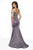 Blush by Alexia Designs - 11739 Iridescent Scoop Neck Mermaid Gown In Purple and Silver