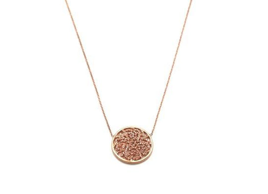 18k Rose Gold Necklace with 20mm Signature Diamond Logo