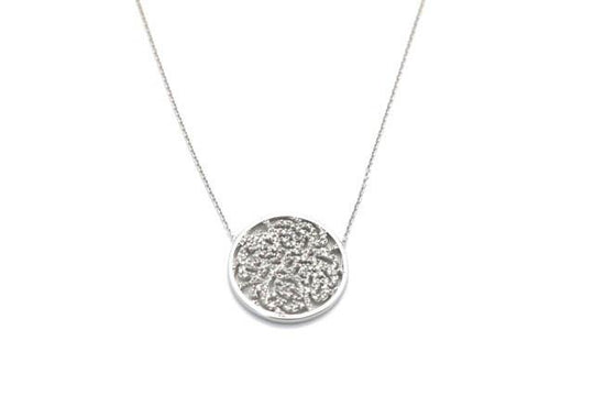 18k White Gold Necklace with 20mm Signature Diamond Logo