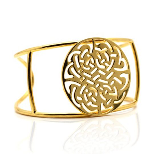Tresor Collection - 18k Yellow Gold Signature Logo Cuff