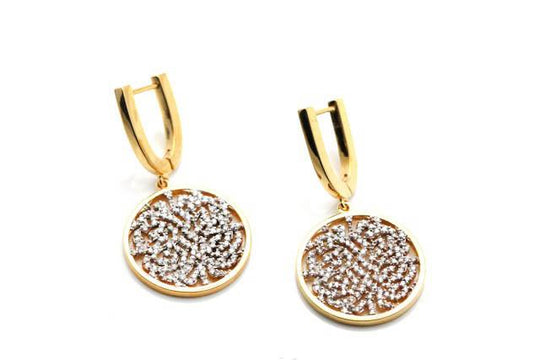 Signature Logo Earrings in 18k Yellow Gold with Diamonds