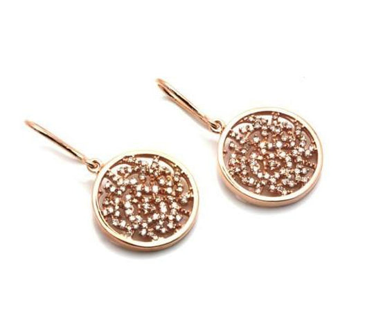 Signature Logo Earrings in 15mm with Diamond in 18k Rose Gold