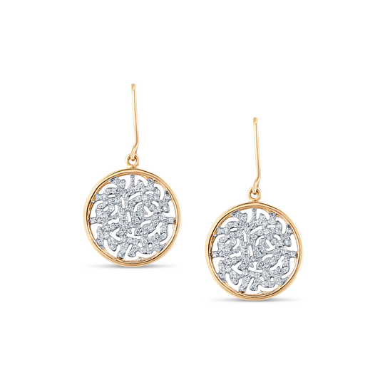Tresor Collection - Signature Logo Diamond Earrings 18k Yellow Gold