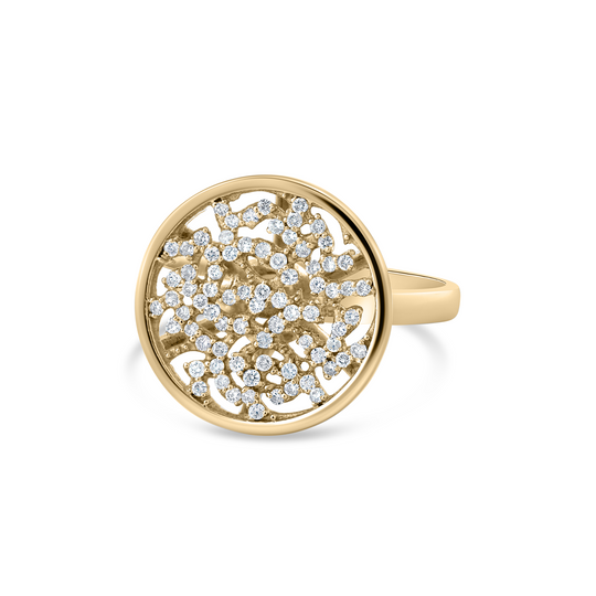Tresor Collection - Signature Logo Ring Diamond Ring 18k Yellow Gold