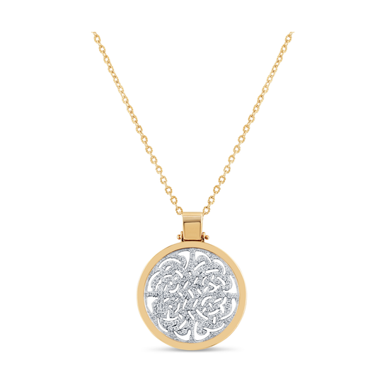 Signature Logo Diamond  Pendant in 18k Yellow Gold