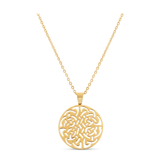 Logo Pendant In 18k Yellow Gold - Shiny Finsih