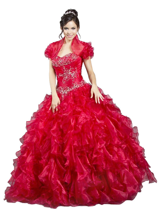 Ruffled Sweetheart Ballgown with Bolero
