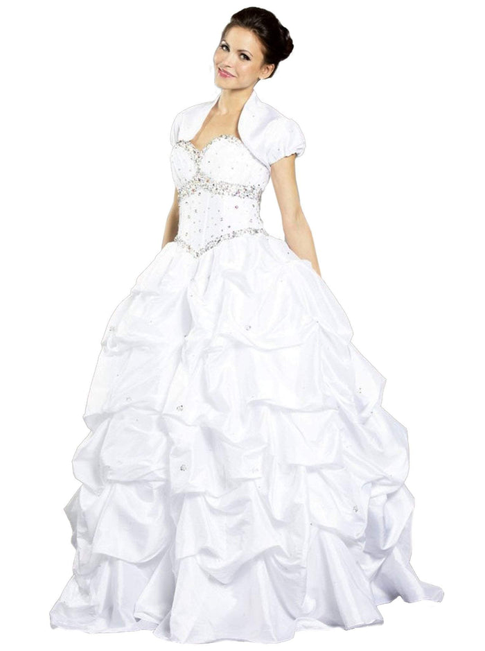 Embellished Ballgown with Puff Sleeve Bolero