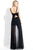 Rachel Allan LBD - L1095 Sleeveless Romper with Chiffon Overlay in Black