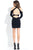 Rachel Allan LBD - L1101 Long Sleeved Halter Sheath Dress in Black