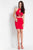 Rachel Allan LBD - L1135 Two Piece Halter Sheath Dress in Red