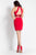 Rachel Allan LBD - L1135 Two Piece Halter Sheath Dress in Red