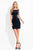Rachel Allan LBD - L1153 Embellished Bateau Sheath Dress in Black