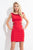 Rachel Allan LBD - L1153 Embellished Bateau Sheath Dress in Red