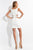 Rachel Allan LBD - L1153 Embellished Bateau Sheath Dress in White