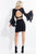 Rachel Allan LBD - L1158 Two Piece Lace V-neck Sheath Dress in Black