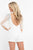Rachel Allan - L1198 Embellished Lace Plunging V-neck Romper in White