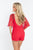 Rachel Allan - L1198 Embellished Lace Plunging V-neck Romper in Red